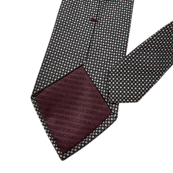 GIORGIO ARMANI Purple/Green/White Geometric Silk LUXURY Tie ITALY - Picture 4 of 4